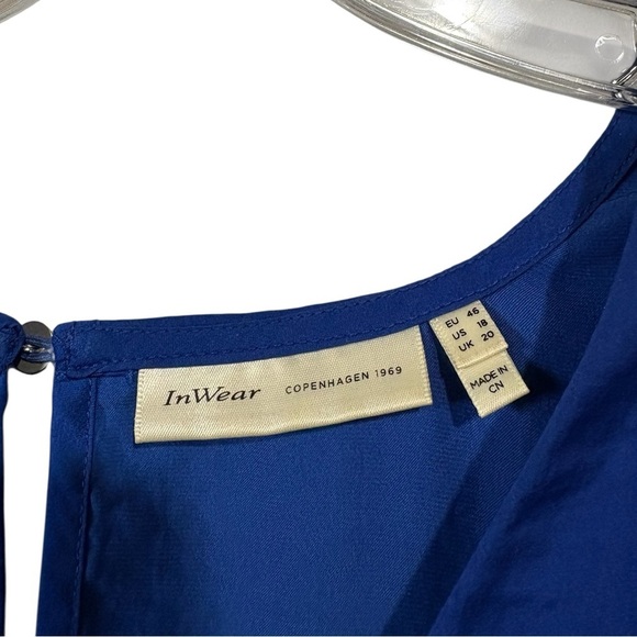 Inwear Copenhagen Rindai Blue V-Neck Blouse, US Size 18 - Picture 7 of 13